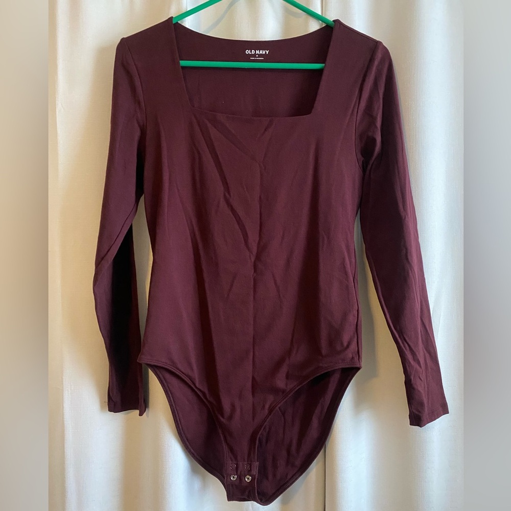 Old Navy Burgundy Long Sleeve Bodysuit